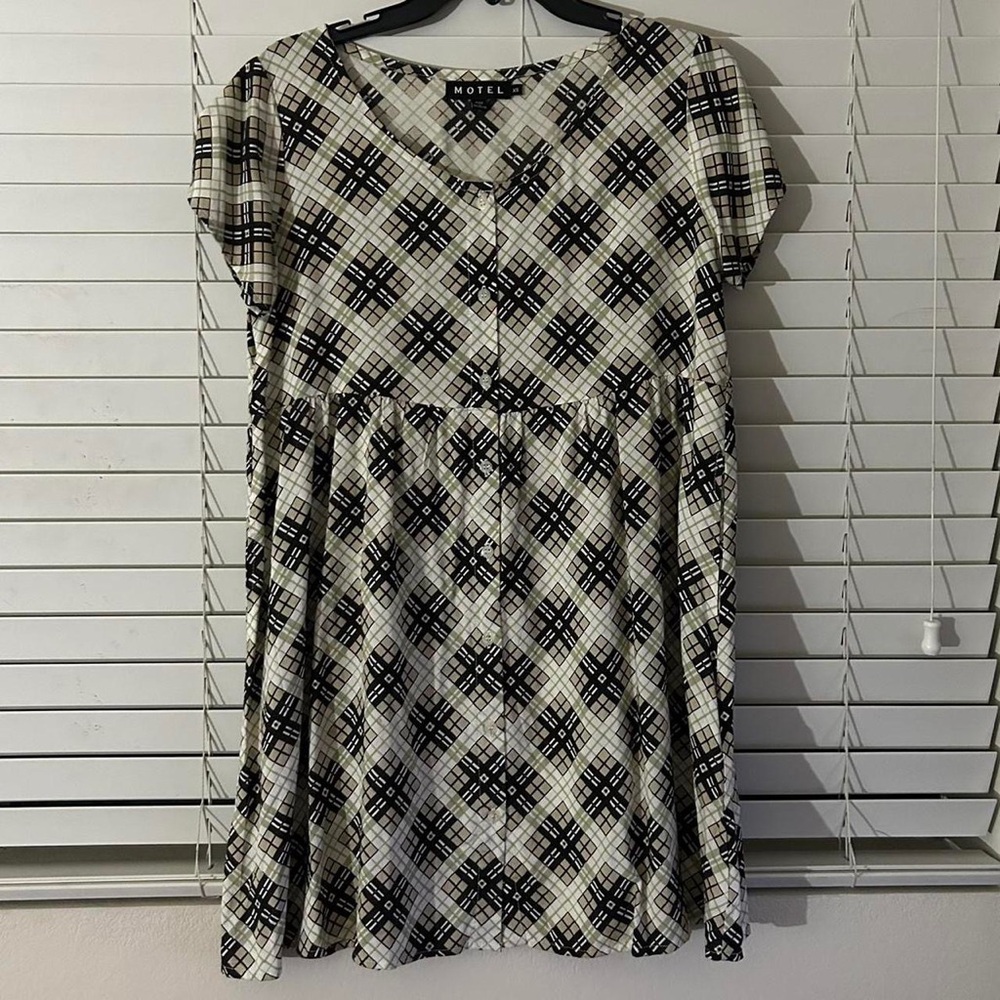 motel rocks patterned babydoll dress